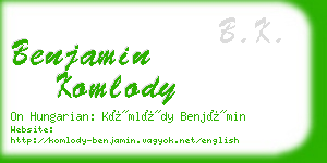 benjamin komlody business card